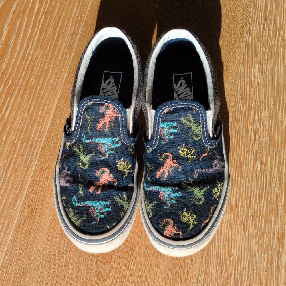Vans Glow in the Dark Slip-On Dinosaur Sneakers Little Kid 2